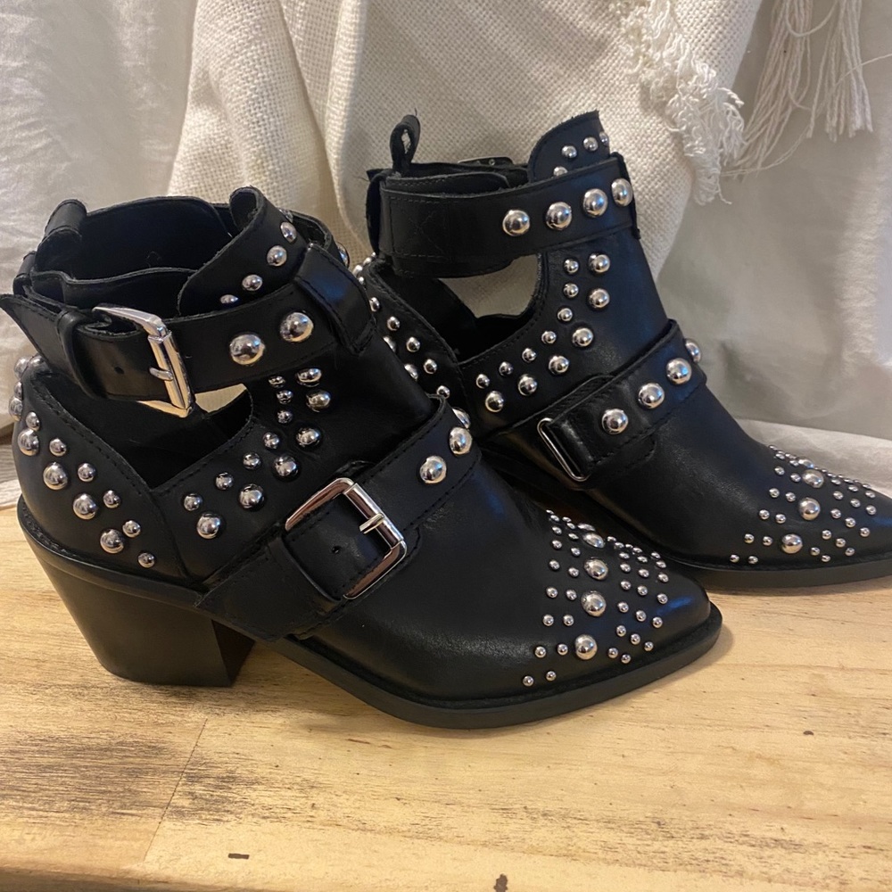 Kurt Geiger studded black booties